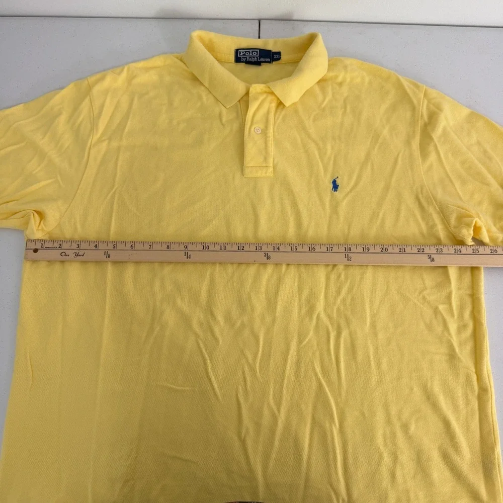 Polo Ralph Lauren Polo Shirt Mens XXL Short Sleeve Pique Yellow